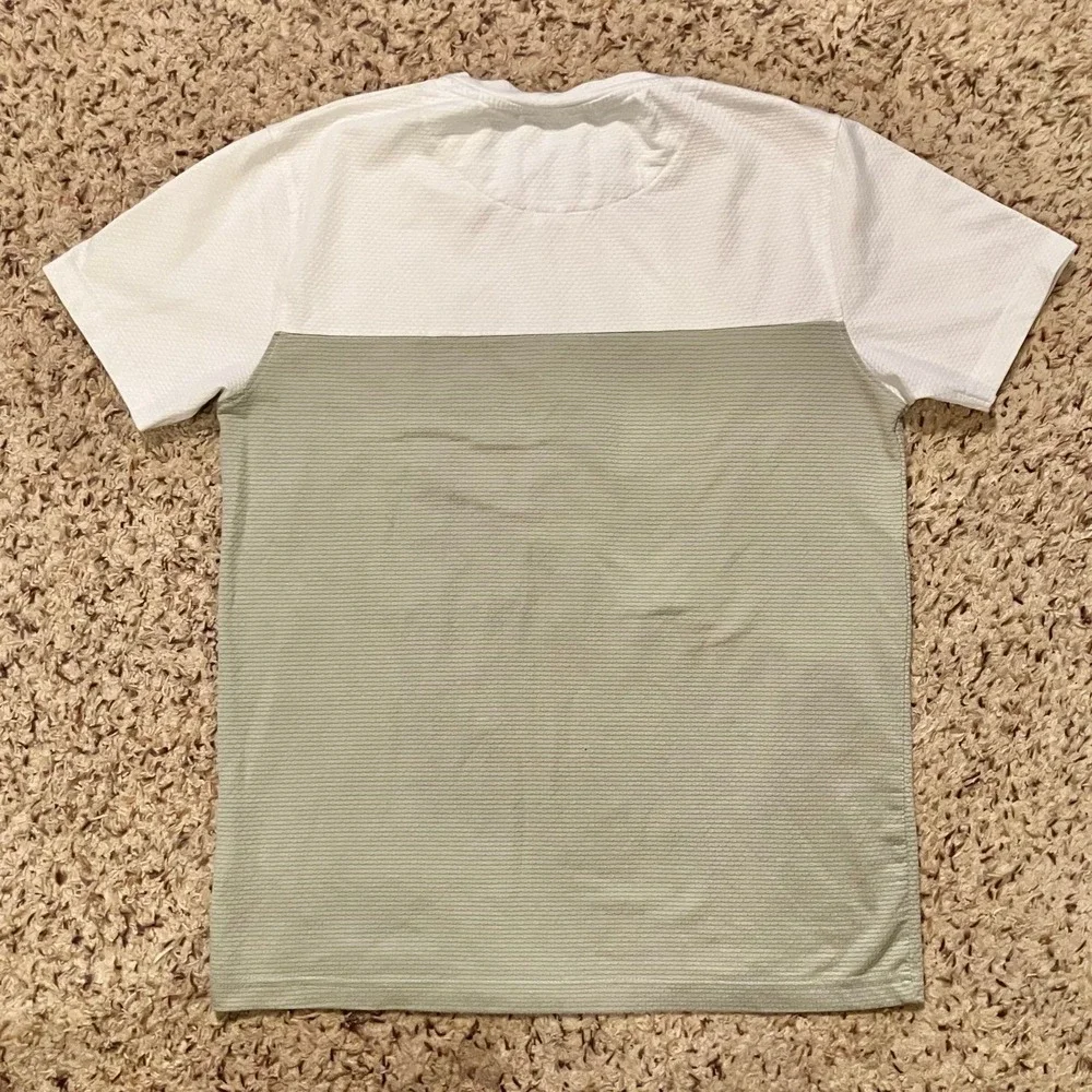 Denim & Flower Ricky Singh‎ Green/White Color Block Shortsleeve Shirt Boys 13/14